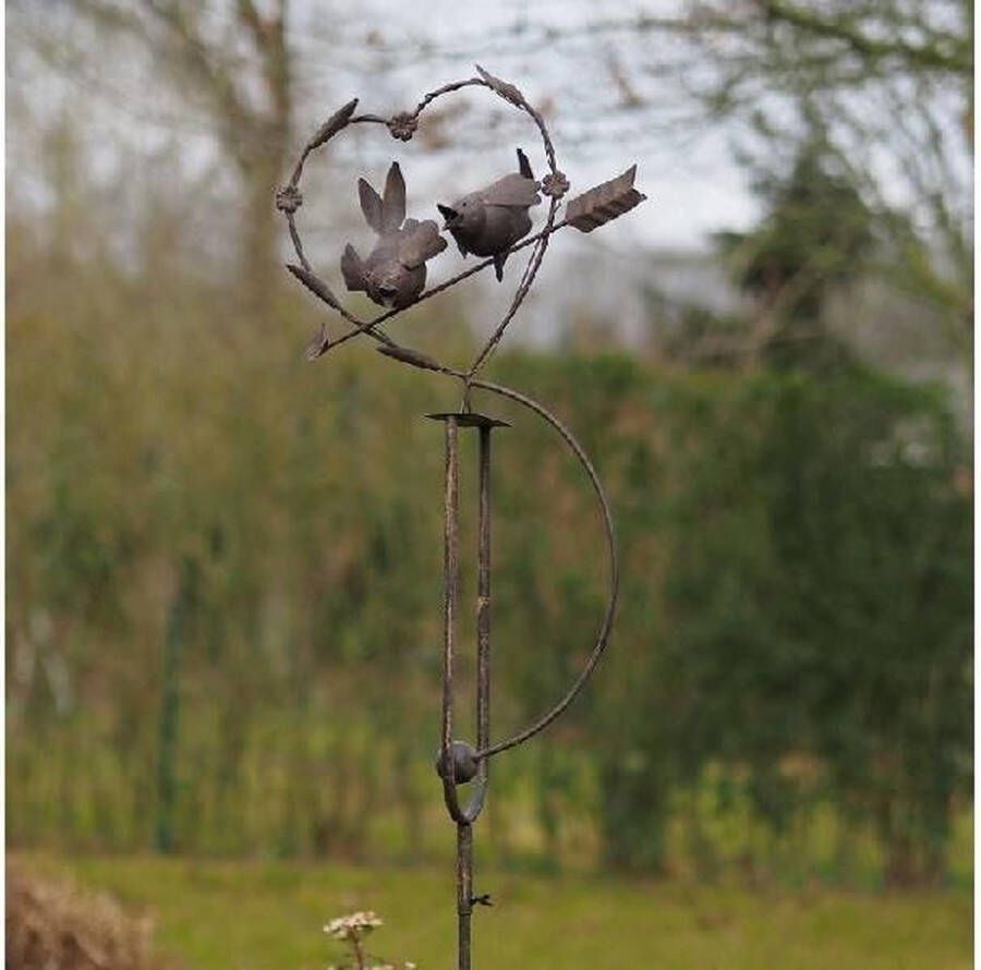 Merkloos Sans marque Tuinsteker Broedse Vogeltjes Balans | Metalen Decoratie | Metalen Decoratie Figuren | 1 Jaar Garantie