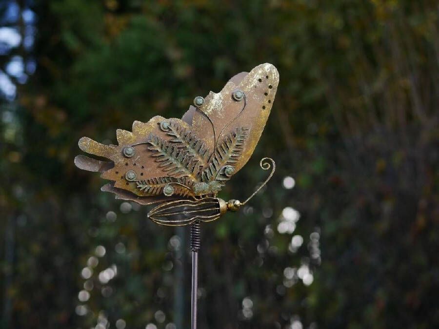 Merkloos Sans marque Tuinsteker Vlinder op stok 105 cm hoog