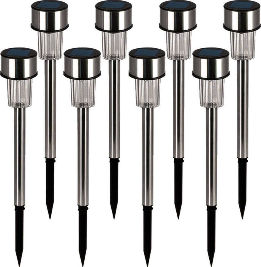 Tuinverlichting – Led lamp – 8 stuks – IP44 – Waterdicht – Wit – RVS
