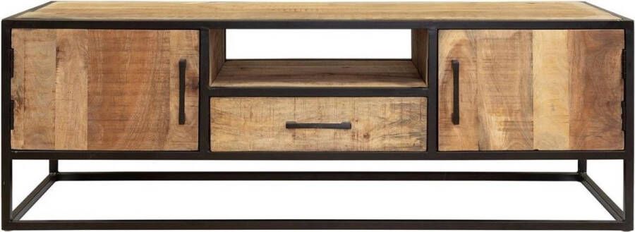 Merkloos Sans marque Tv meubel Denver | Mangohout en staal | 145 cm