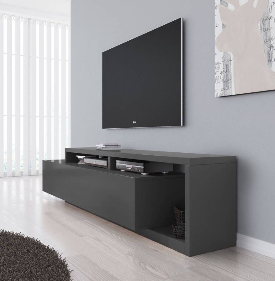 Merkloos Sans marque TV-Meubel Kaskada- Mat Zwart 219 cm