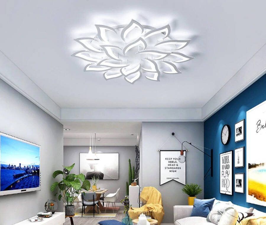 18 Sterren Plafondlamp Wit Met Afstandsbediening Smart lamp Dimbaar Met App Woonkamerlamp Moderne lamp Plafonniere
