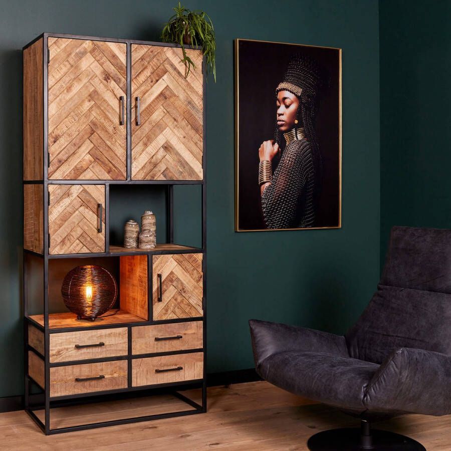 Starfun Starfurn Arlington Vakkenkast 90 cm Naturel Mangohout - Foto 2
