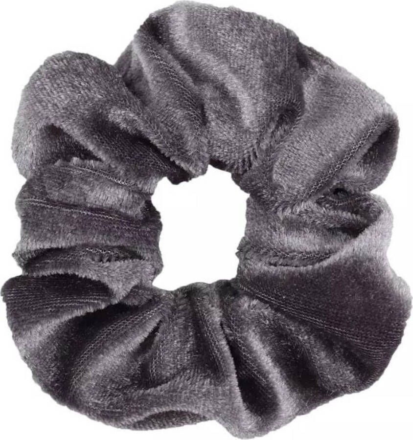 Merkloos Sans marque Velvet Scrunchie gray | Haarwokkel | Haarelastiek | Grijs