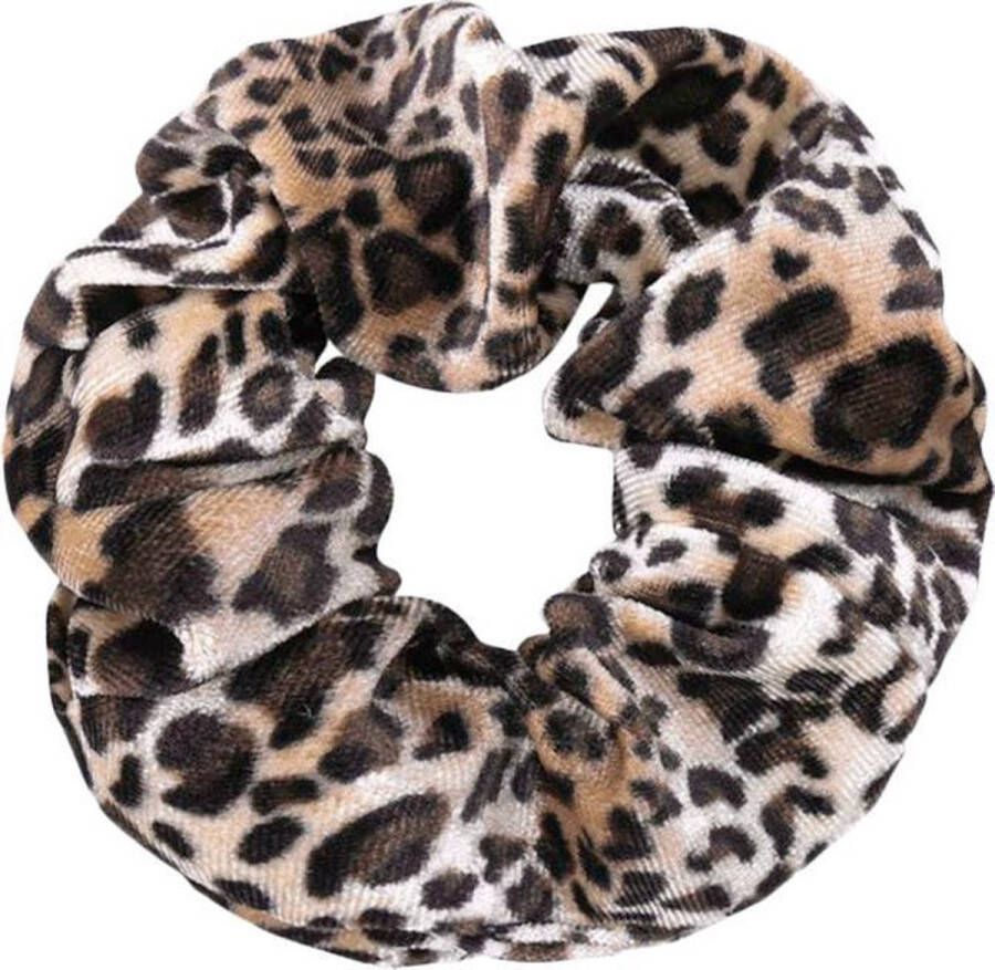 Yehwang Velvet Scrunchie Leopard
