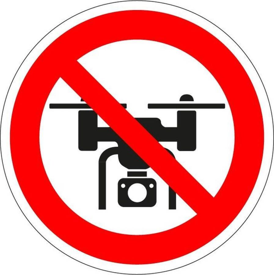 Merkloos Sans marque Verboden voor drones bord kunststof 100 mm