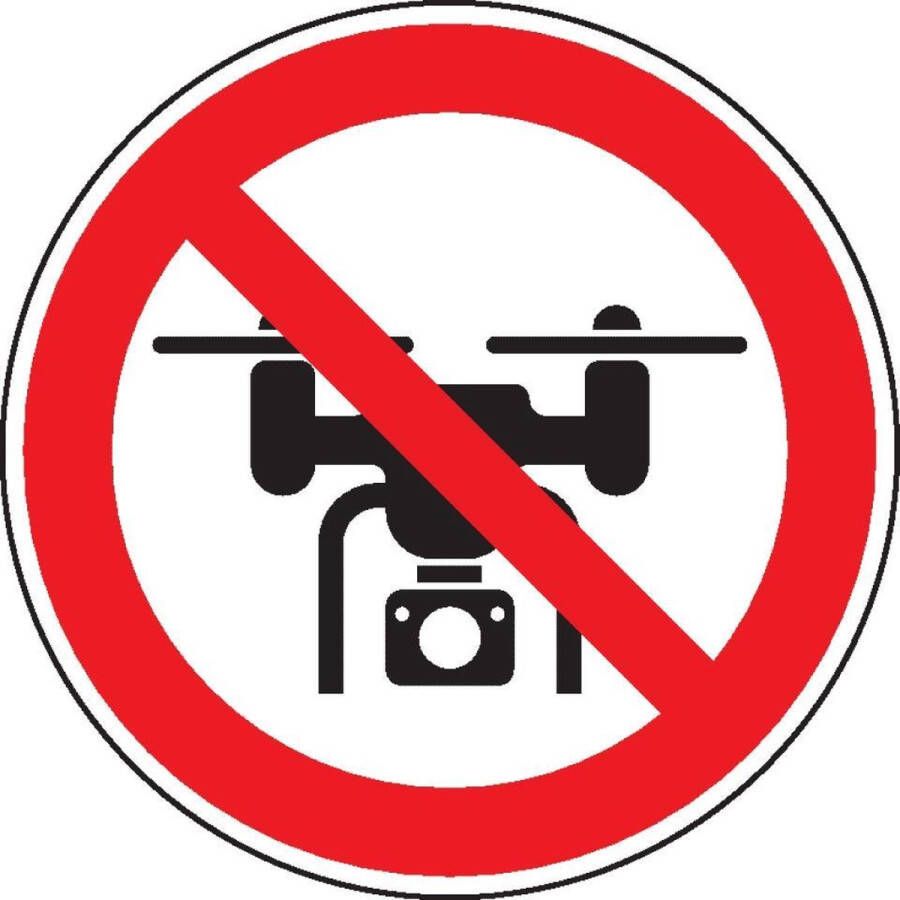 Merkloos Sans marque Verboden voor drones bord kunststof 150 mm