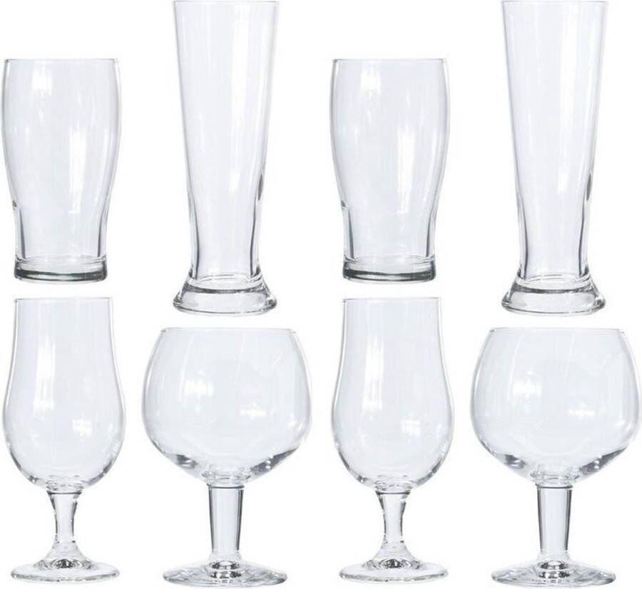 Merkloos Sans marque Verschillende bierglazen set 8 stuks Glazen voor bier Speciaal bier Proefglazen set