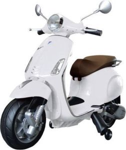 Merkloos Sans marque Vespa Primavera 12 volt elektrische scooter met muziek en meer! | Elektrische Kinderscooter | Kinderscooter 1 tot 4 jaar