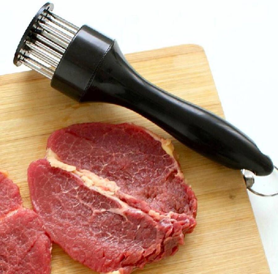 Merkloos Sans marque Vleesvermalser Recette Parfaite Zwart Maak uw vlees heerlijk mals Steak Meat Tenderizer Hand Prikker vlees hamer Gratis Verzending