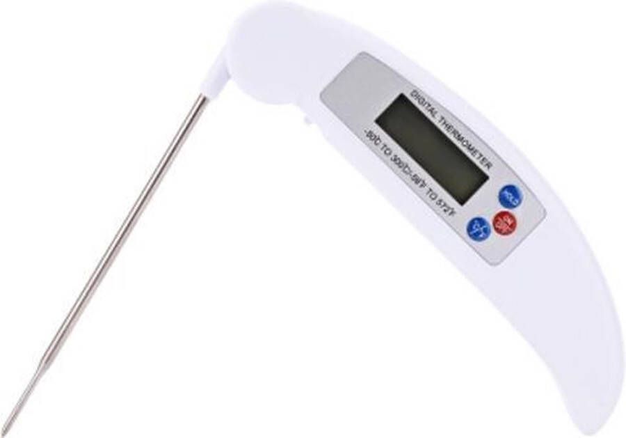 Merkloos Sans marque Voedselthermometer | Digitale Kookthermometer | Vleesthermometer | BQQ thermometer | Inklapbare Kookthermometer Sonde -50°C tot 300°C | Wit
