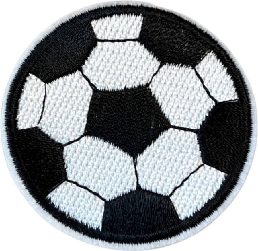 MegaMooi.nl Voetbal Soccer Bal Strijk Embleem Patch Zwart Wit 5 cm 5 cm Zwart Wit