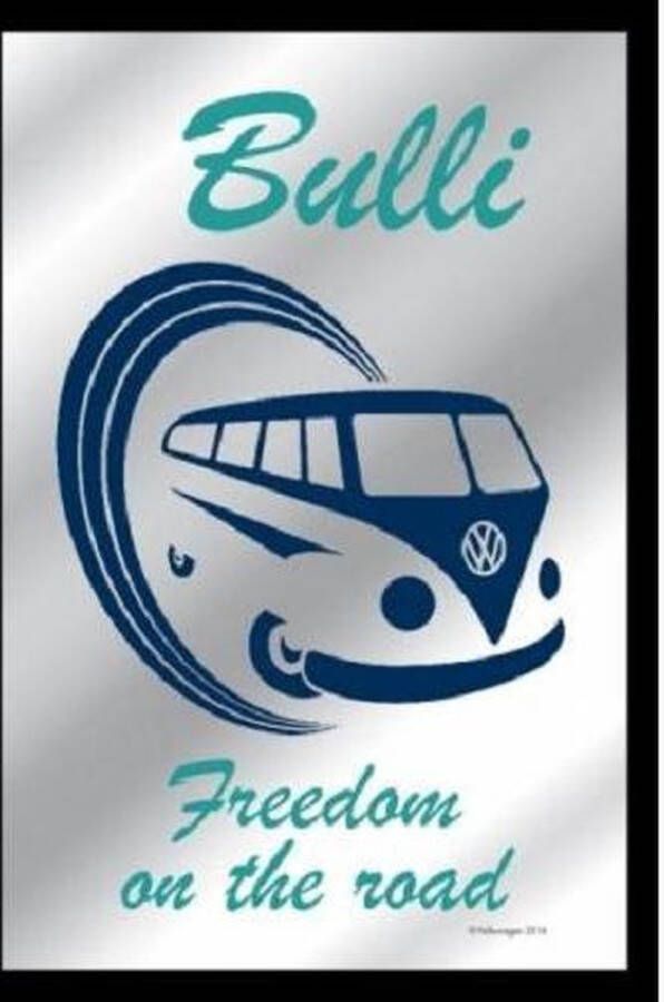 Merkloos Sans marque Volkswagen Bulli Freedom Spiegel 22 x 32 cm.