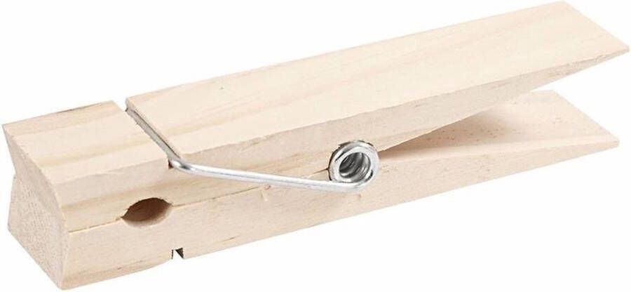 Merkloos Sans marque Voordeelset extra grote XXL wasknijper van 15 cm 12 stuks Hobby studie knijper Reuze houten knijper