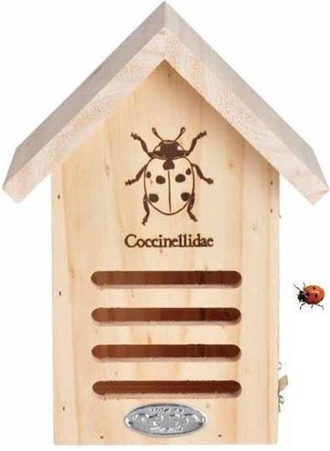 Merkloos Sans marque Vurenhouten lieveheersbeestjeshotel 23 cm Hotel huisje voor insecten Lieveheersbeestjeshuis wespenhotel