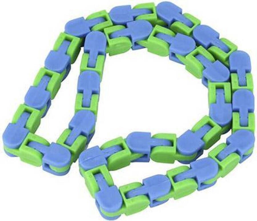 Merkloos Sans marque Wacky tracks | fidget toys | ketting | groen blauw