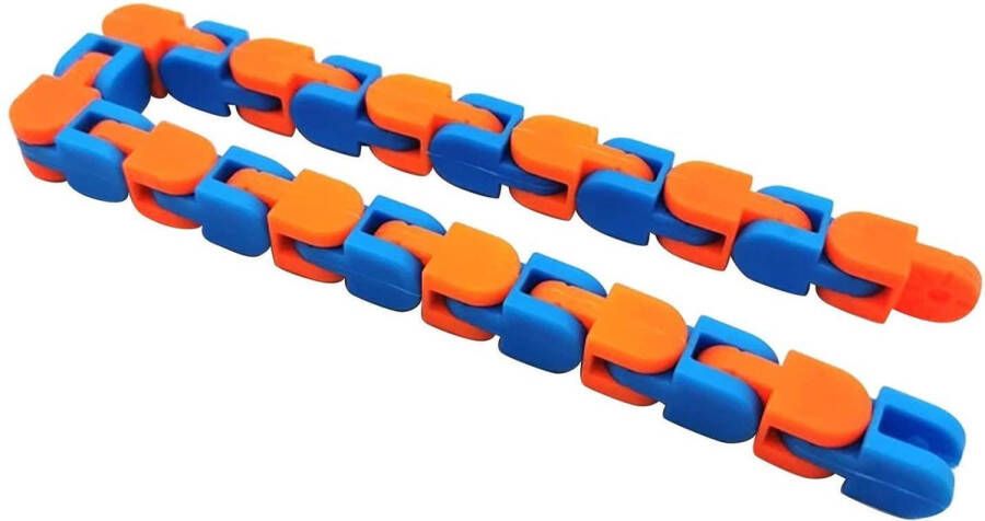 Merkloos Sans marque Wacky Tracks Fidget Toys Snake Puzzles Ketting Stressbestendig Anti-Stress Blauw Oranje