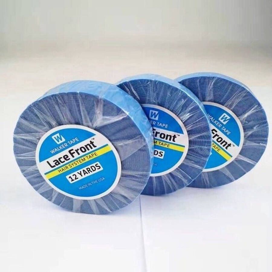 Merkloos Sans marque Walker tape for Hair Extensions 2.54cmx 3 meters | Walker Tape | Dubbelzijdige Tape voor Haar Extensions | Extension Tools Blauw