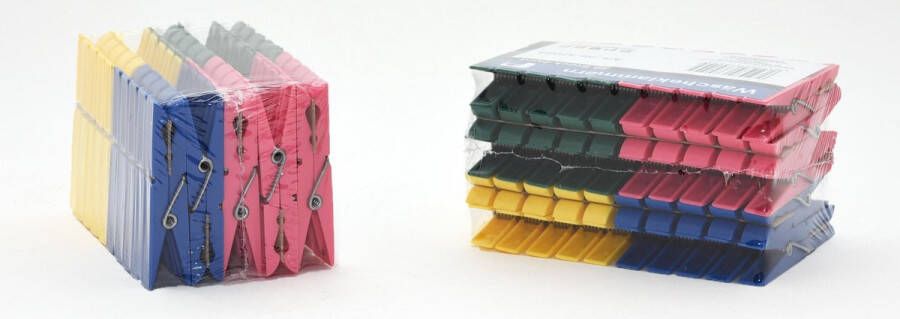 Merkloos Sans marque Wasknijpers 50x stuks multi-kleur kunststof 7 cm