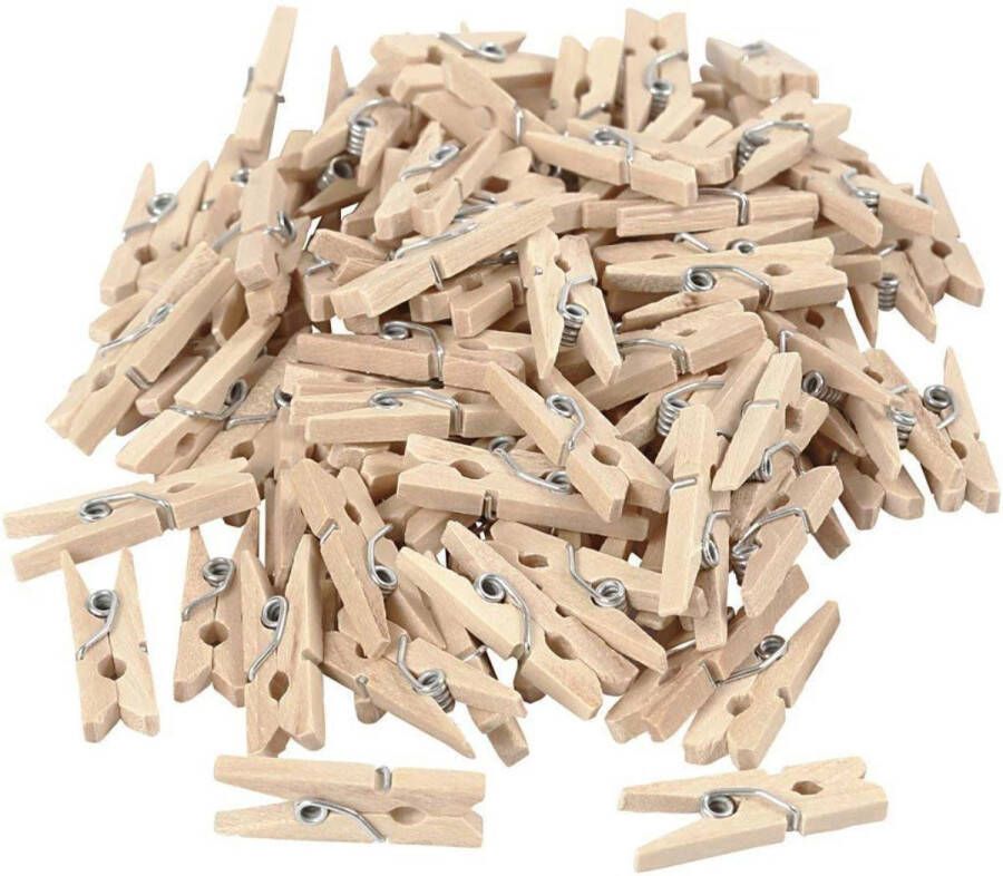 Merkloos Sans marque Wasknijpers hout Mini knijpers Foto clips Blank hout 100 stuks Able & Borret