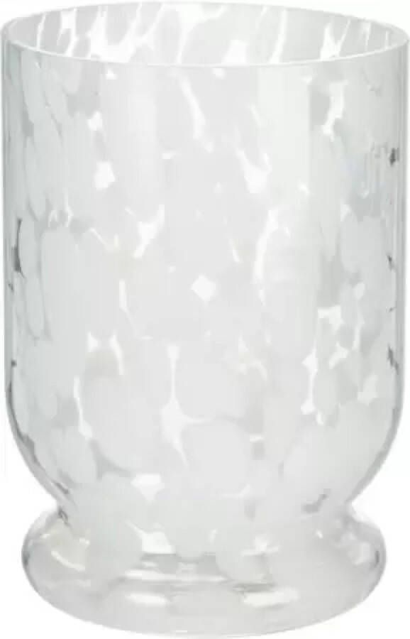 Merkloos Sans marque Waxinelichtjeshouder van glas 11 x 15 cm Wit