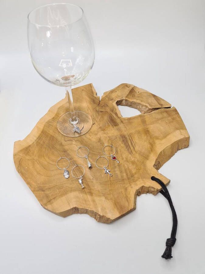 Merkloos Sans marque Wijnglas hanger wijn sieraad decoratie glasmarker hanger met bedel