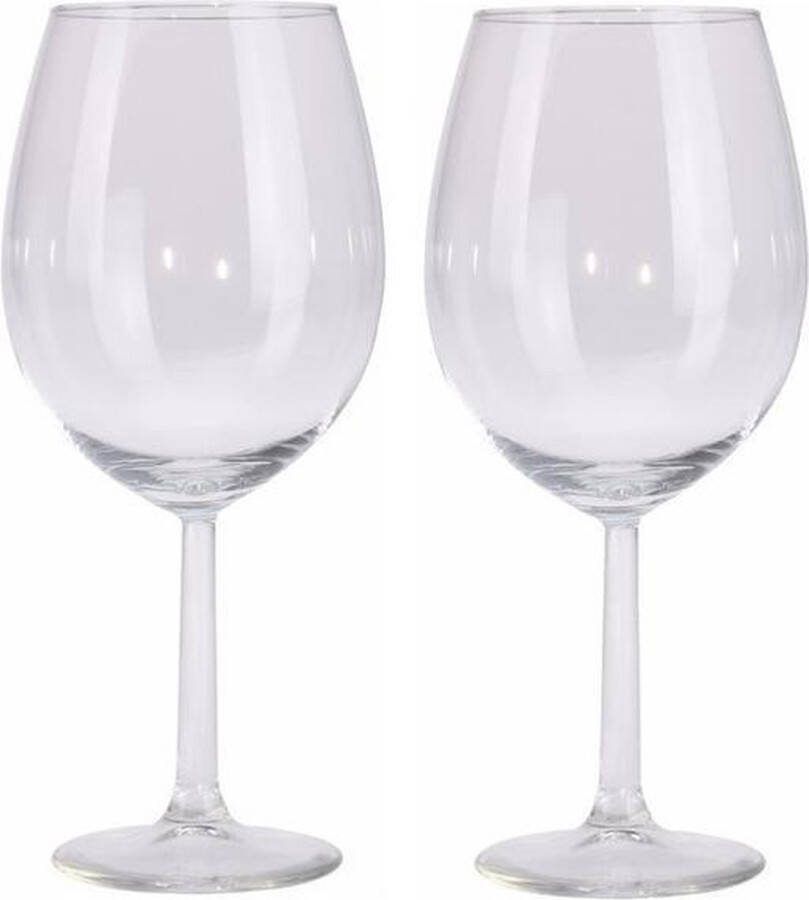 Merkloos Set van 4 wijnglazen transparant 580 ml Wijnglazen