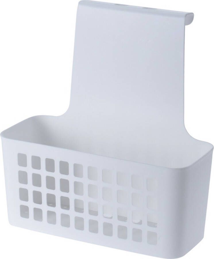 Merkloos Sans marque Witte badkamer of kasten opberg sorteer hang mandje 25 cm Hangmandjes Kastmandjes voor aan de deur wit