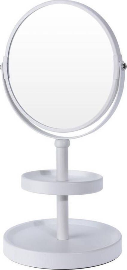 Merkloos Sans marque Witte spiegel met sieraden plateau 25 cm Make-up spiegels Tafelspiegels