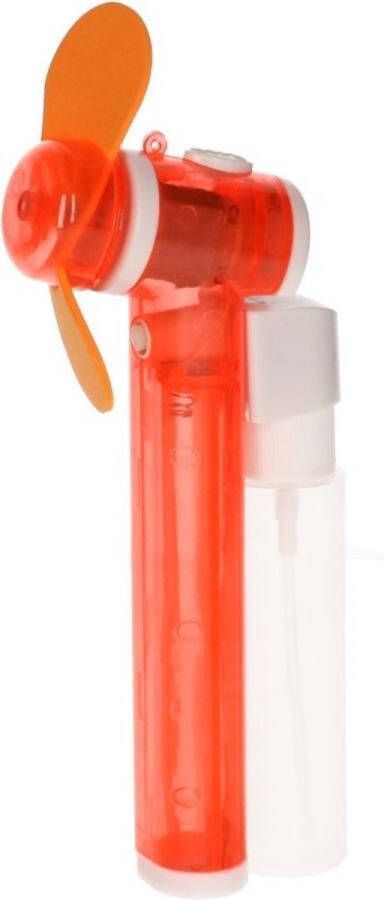 Merkloos Sans marque Zak ventilator waaier oranje met water verstuiver Mini hand ventilators van 16 cm