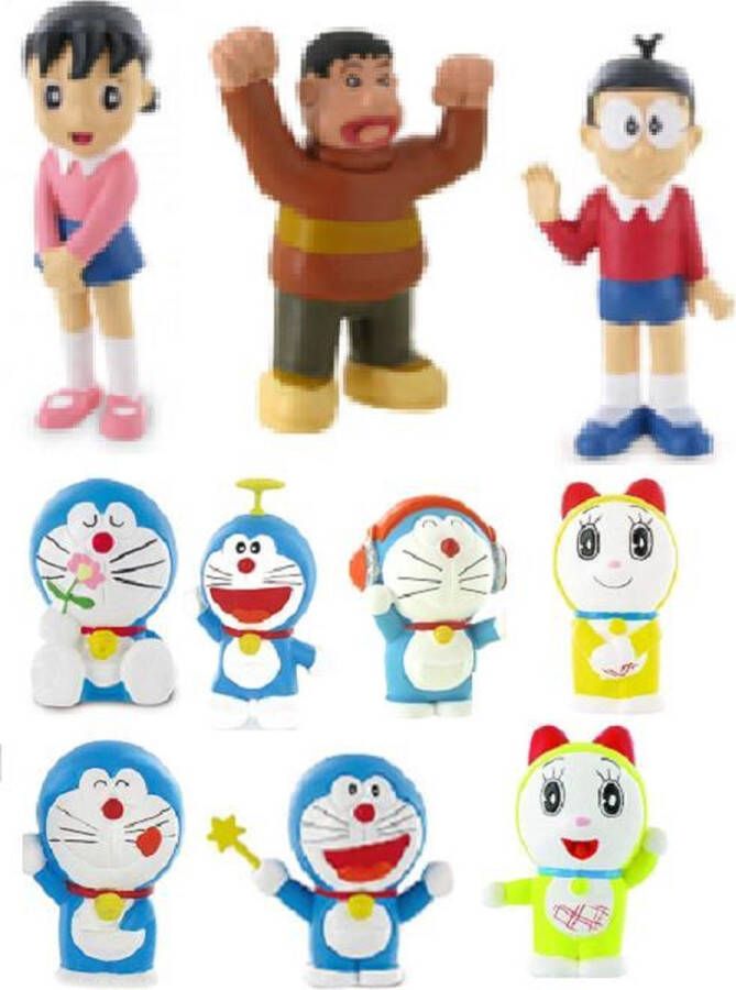 Overig Doraemon speelset van 10 figuurtjes met alle bekende figuren