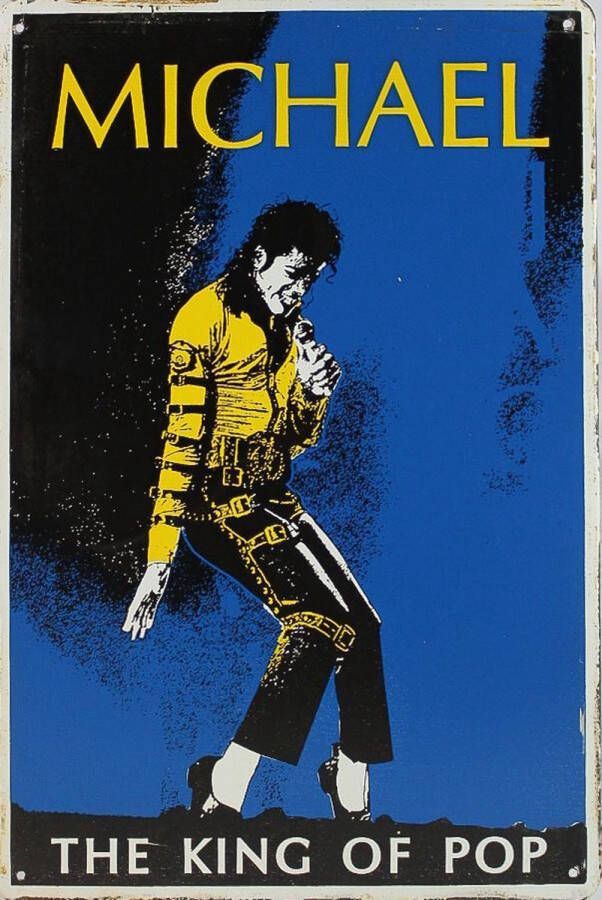 Wandbord Michael Jackson The King Of Pop 20x30cm