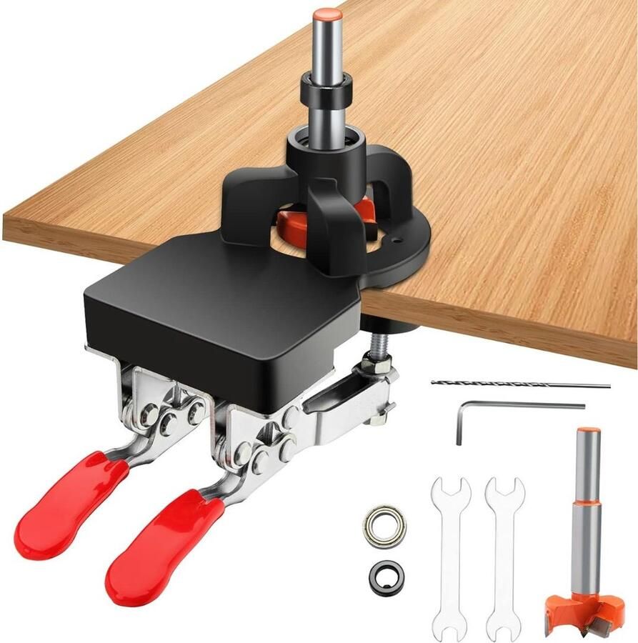 DiverseDeals Boormal Boorhulp 35mm Boorgeleider Compleet Pakket Inclusief Inbussleutels