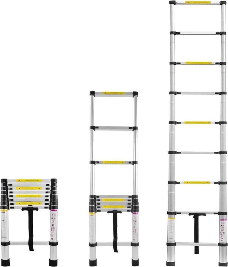 DiverseDeals Telescopische Ladder Uitschuif Ladder tot 260cm Telescopische Ladder Loft Close Inklapbaar
