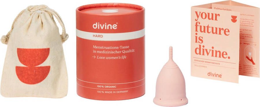 DivineCup menstruatiecup Pretty in Pink maat L hard