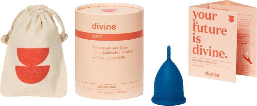 DivineCup menstruatiecup Sailor Blue maat L soft