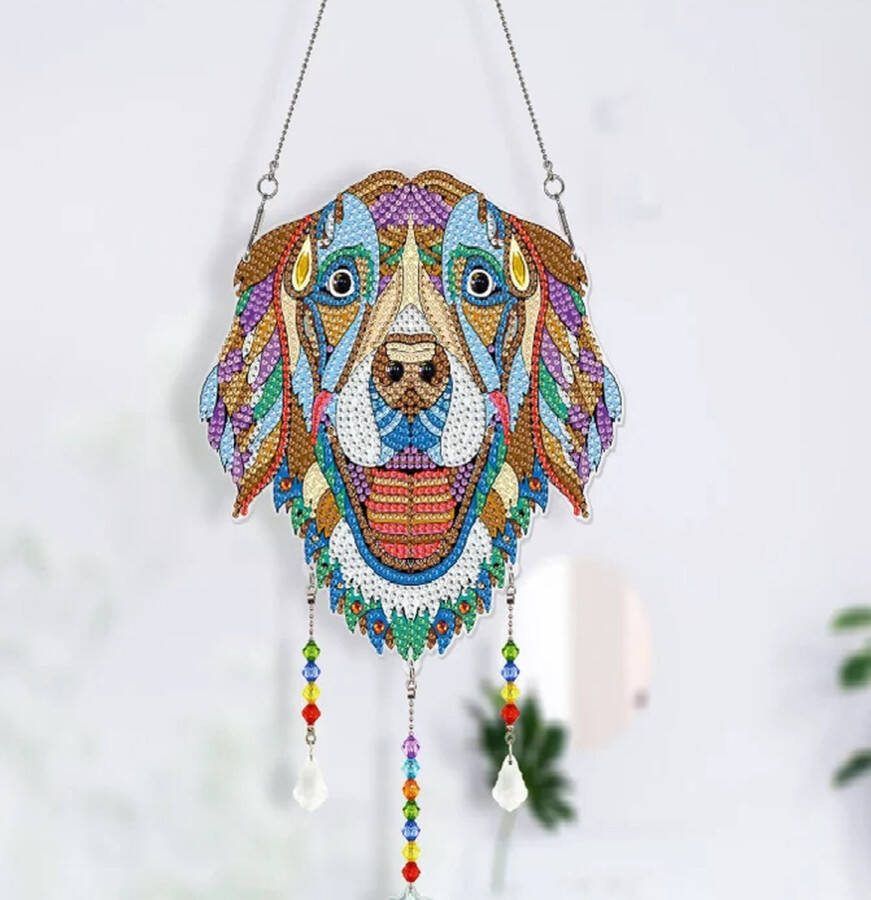 DIY diamond painting raamdecoratie Hond