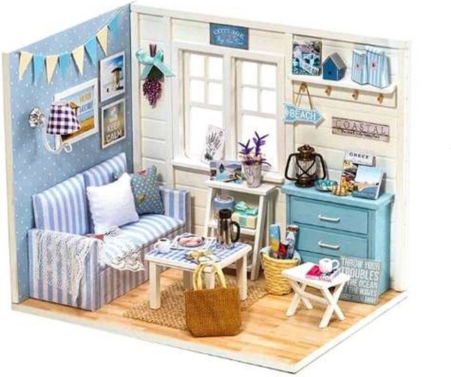 Ikonka DIY Modelbouw Woonkamer Miniatuurhuisje Fresh Sunshine Miniatuur Bouwpakket