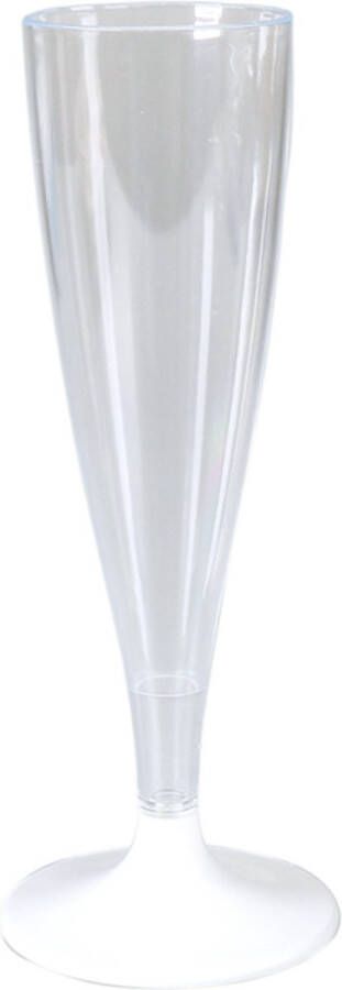 DIZZ champagneglas onbreekbaar reusable pS 138ml transparant op witte voet (12 stuks)