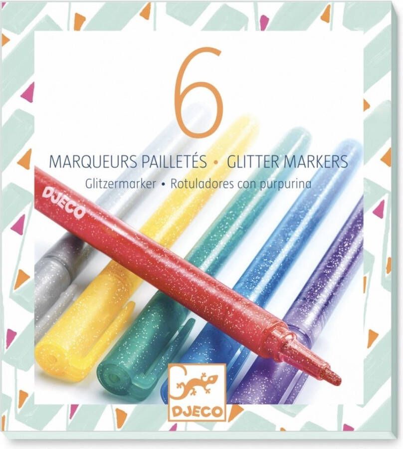 Djeco kleuren 6 glitter markers sweet