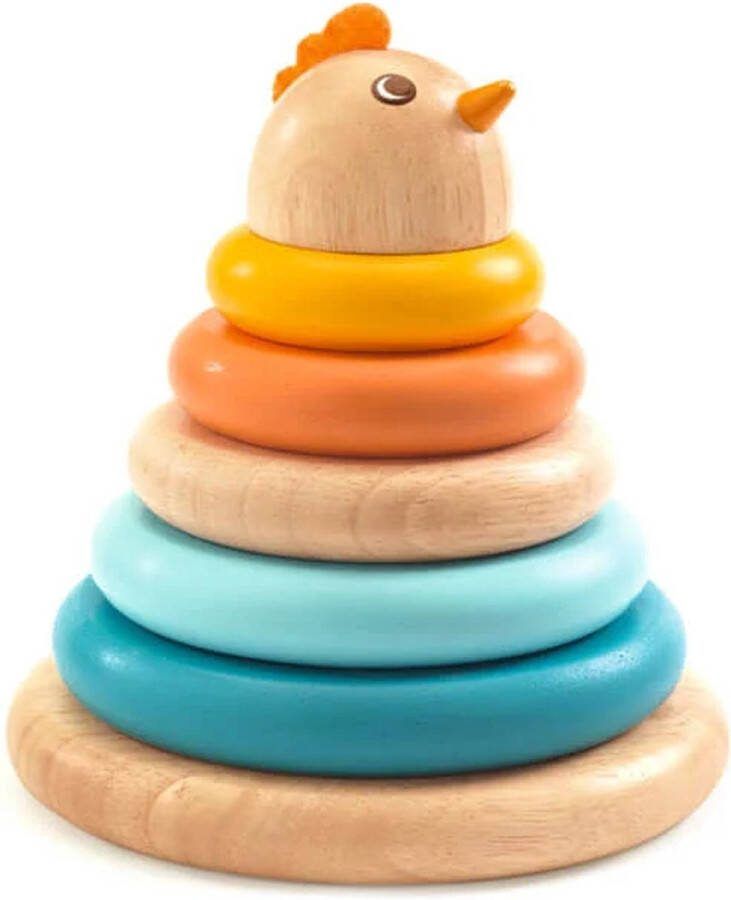 Djeco Cachempil Houten Stapelfiguur Moederkip 15.5 cm