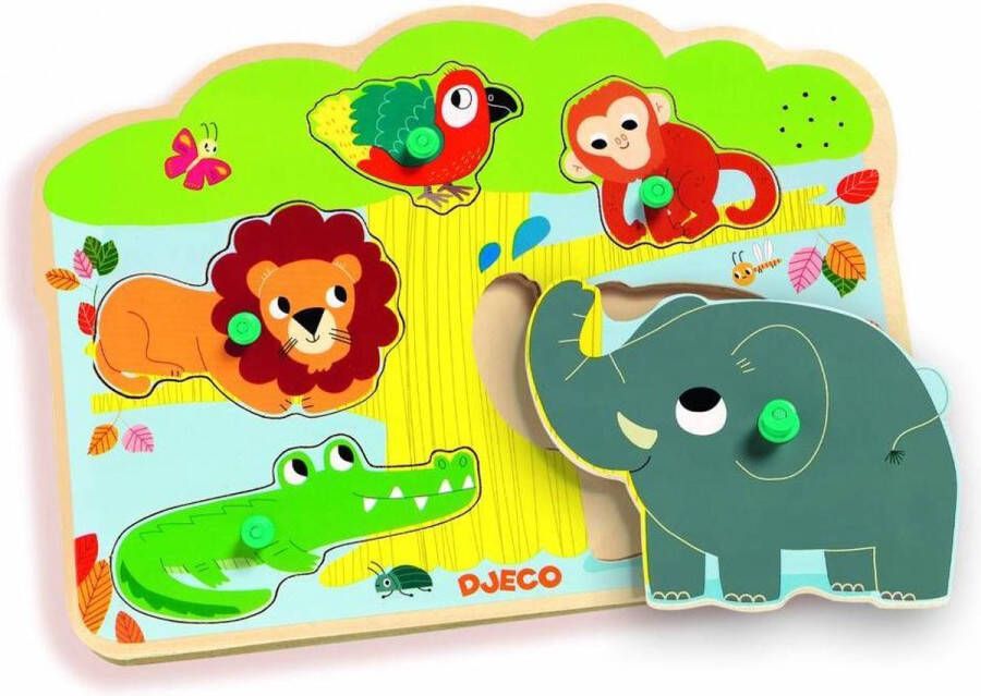 Djeco Geluidenpuzzel de Zoo 5 stukjes