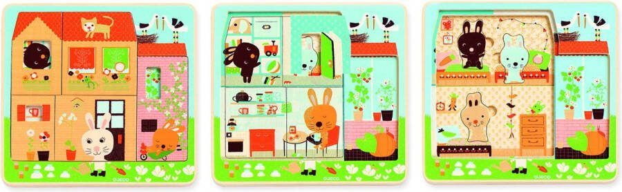 Djeco Lagenpuzzel Konijnenhuis Chez-Carot