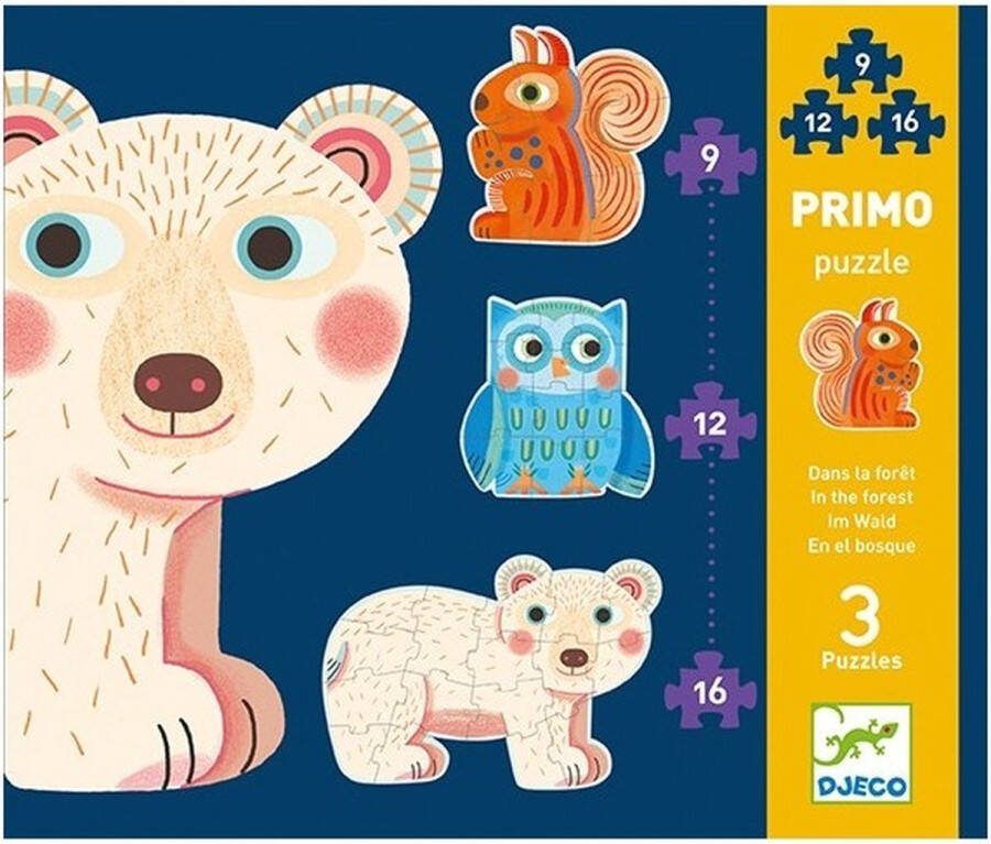 Djeco Primo Puzzel In het Bos 9 12 16 st