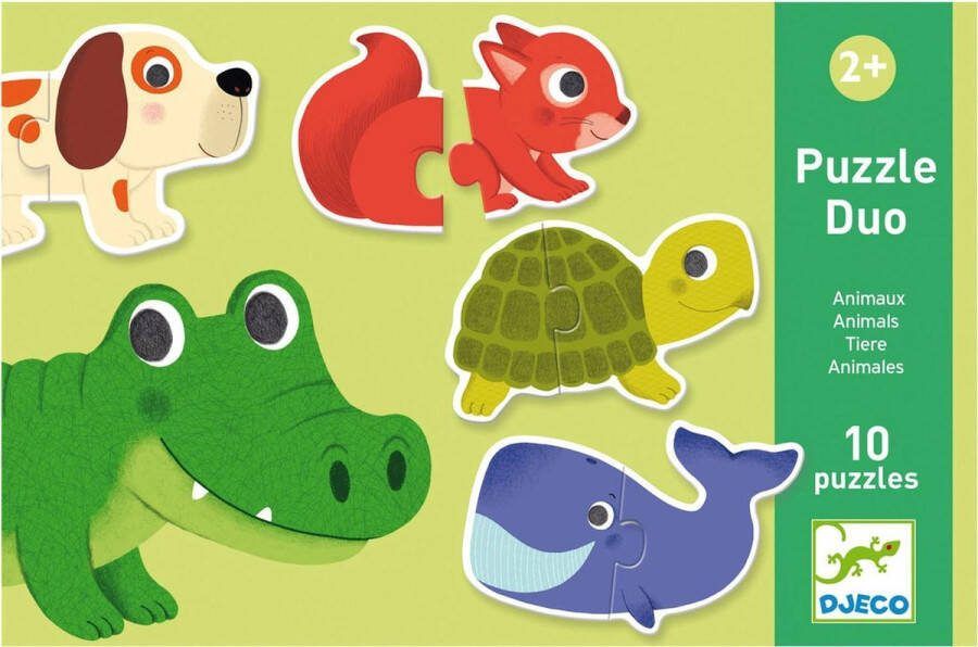 Djeco Puzzel duo Dieren 10 x 2 stukjes