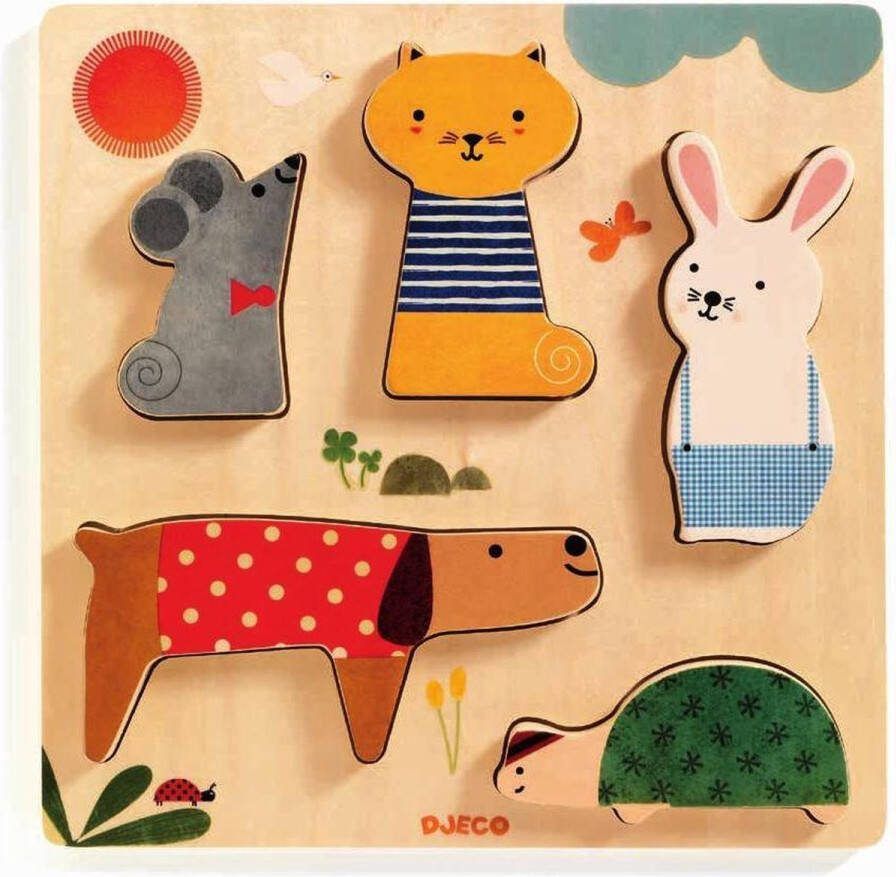 Djeco DJ01051 puzzel Vormpuzzel 5 stuk(s) Dieren