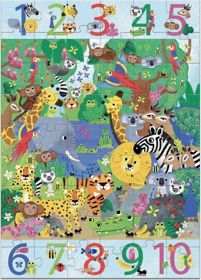 Djeco reuzenpuzzels 1 to 10 Jungle 54 stukjes