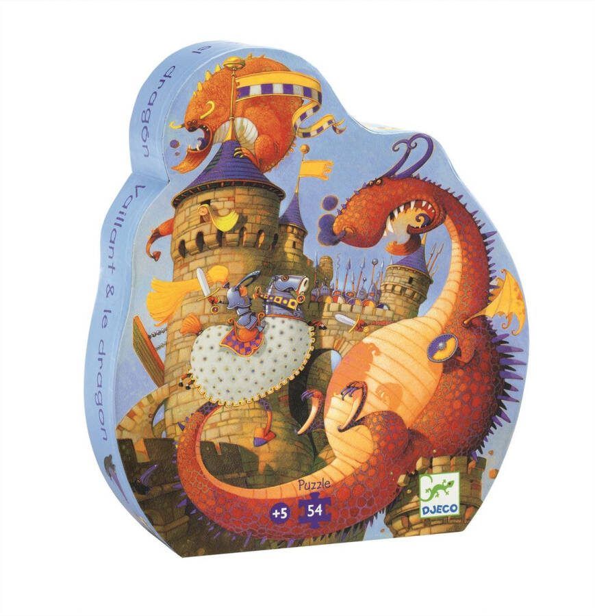 Djeco silhouetpuzzels Vaillant and the dragon 54pds