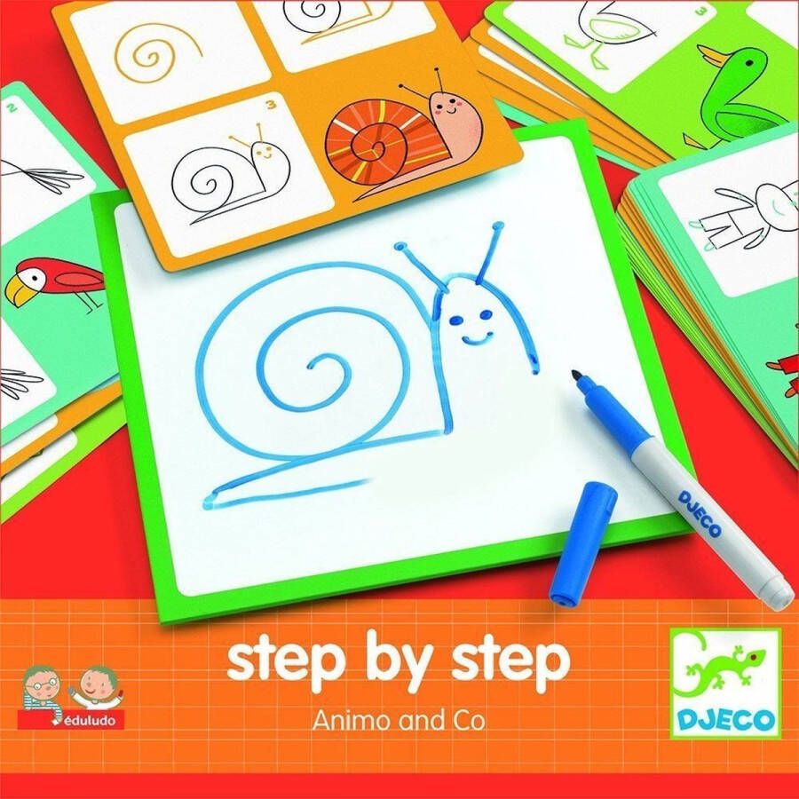 Djeco Tekenset Step by Step Animal&co