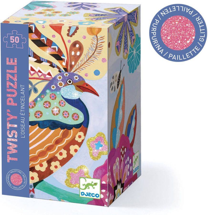 Djeco wizzy puzzles Sparkling bird 50 stukjes